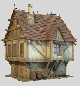 3d obj medieval house