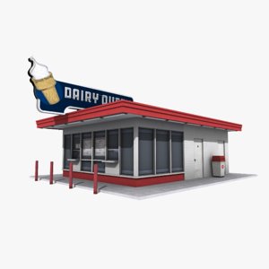 dairy queen restaurant 3d model
