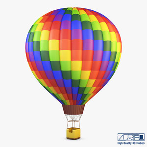 hot air balloon v 3d model