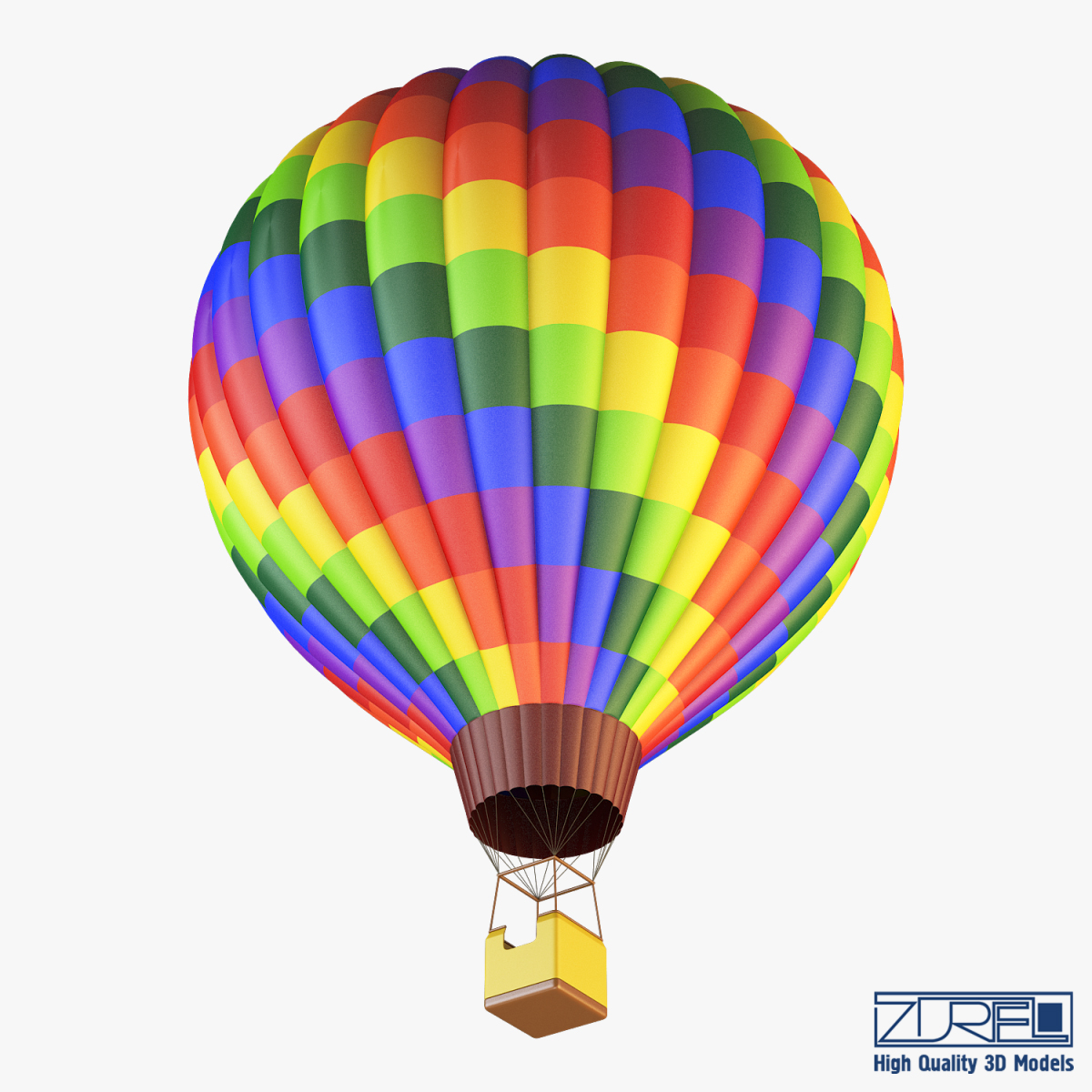 hot air balloon v 3d model