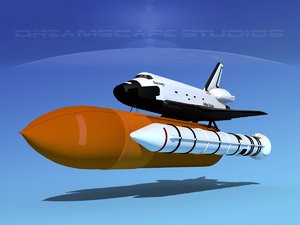 launch space shuttle 3d obj
