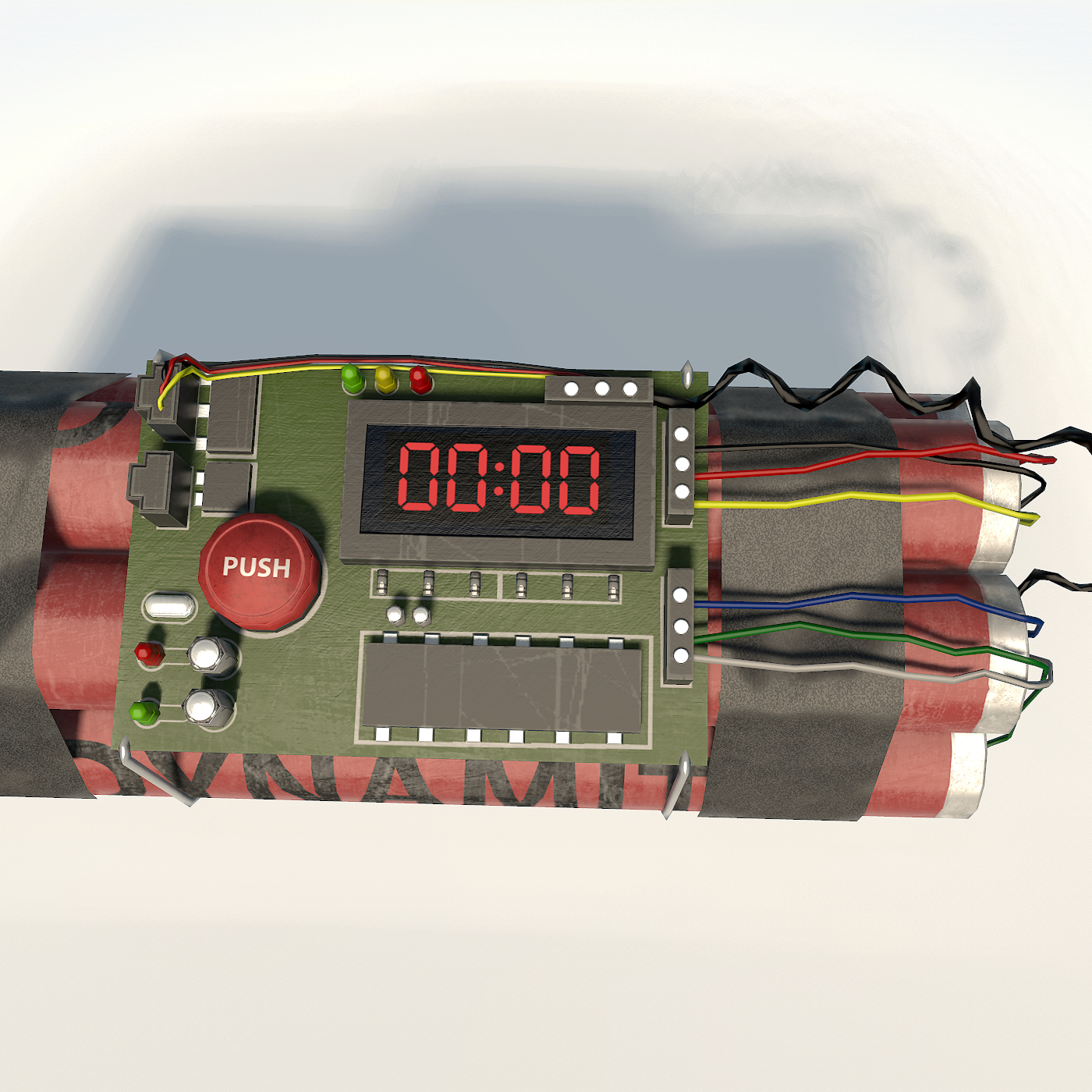 3d Dynamite Bomb Timer Model 3d Dynamite Bomb Timer Model