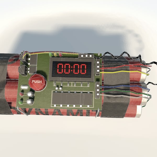 3d dynamite bomb timer model