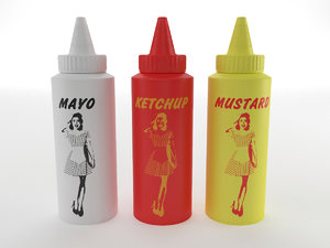 ketchup mustard 3d obj