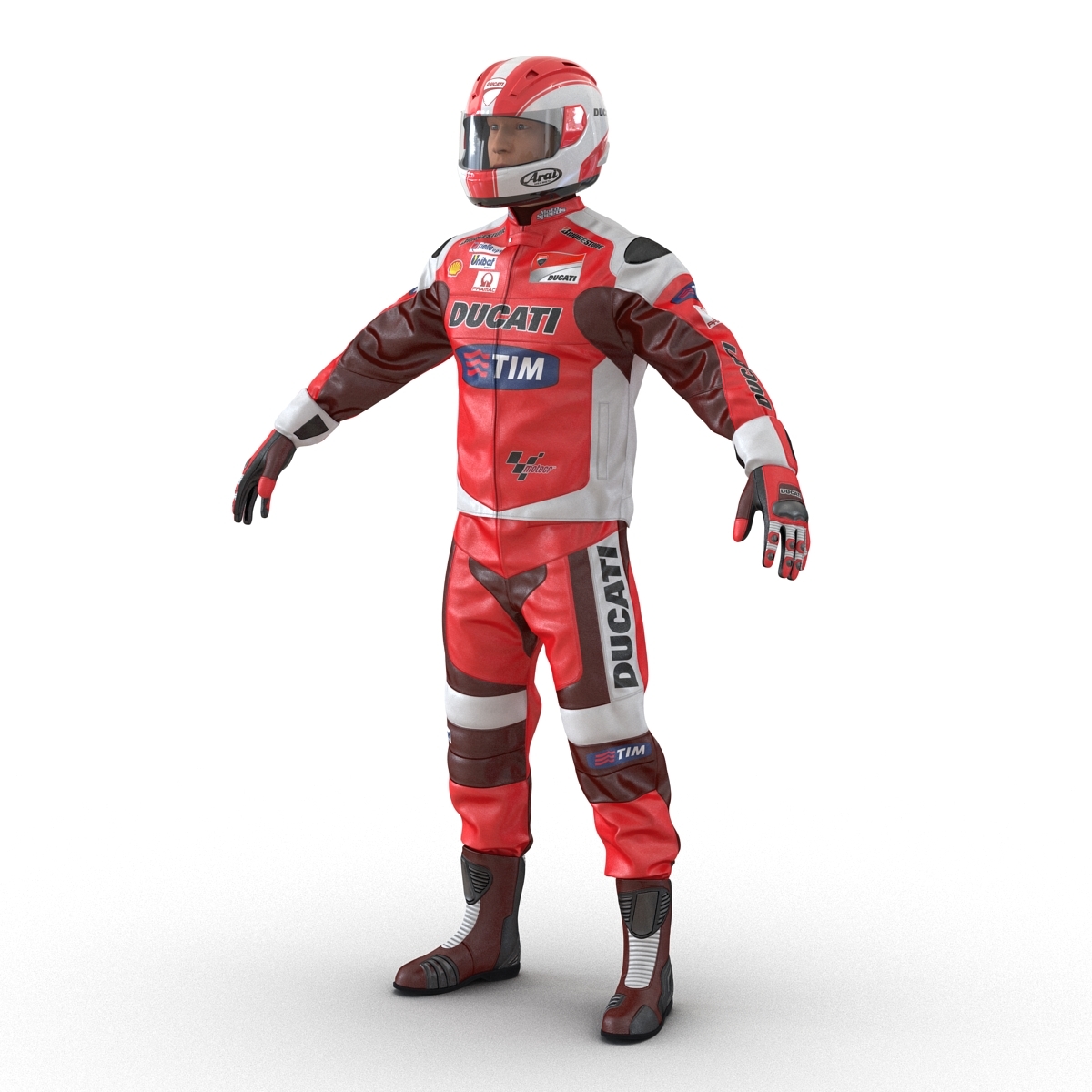 motorcycle rider 2 rigged 3d model