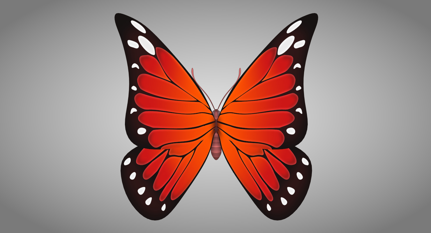 beautiful butterfly cartoon 3d max