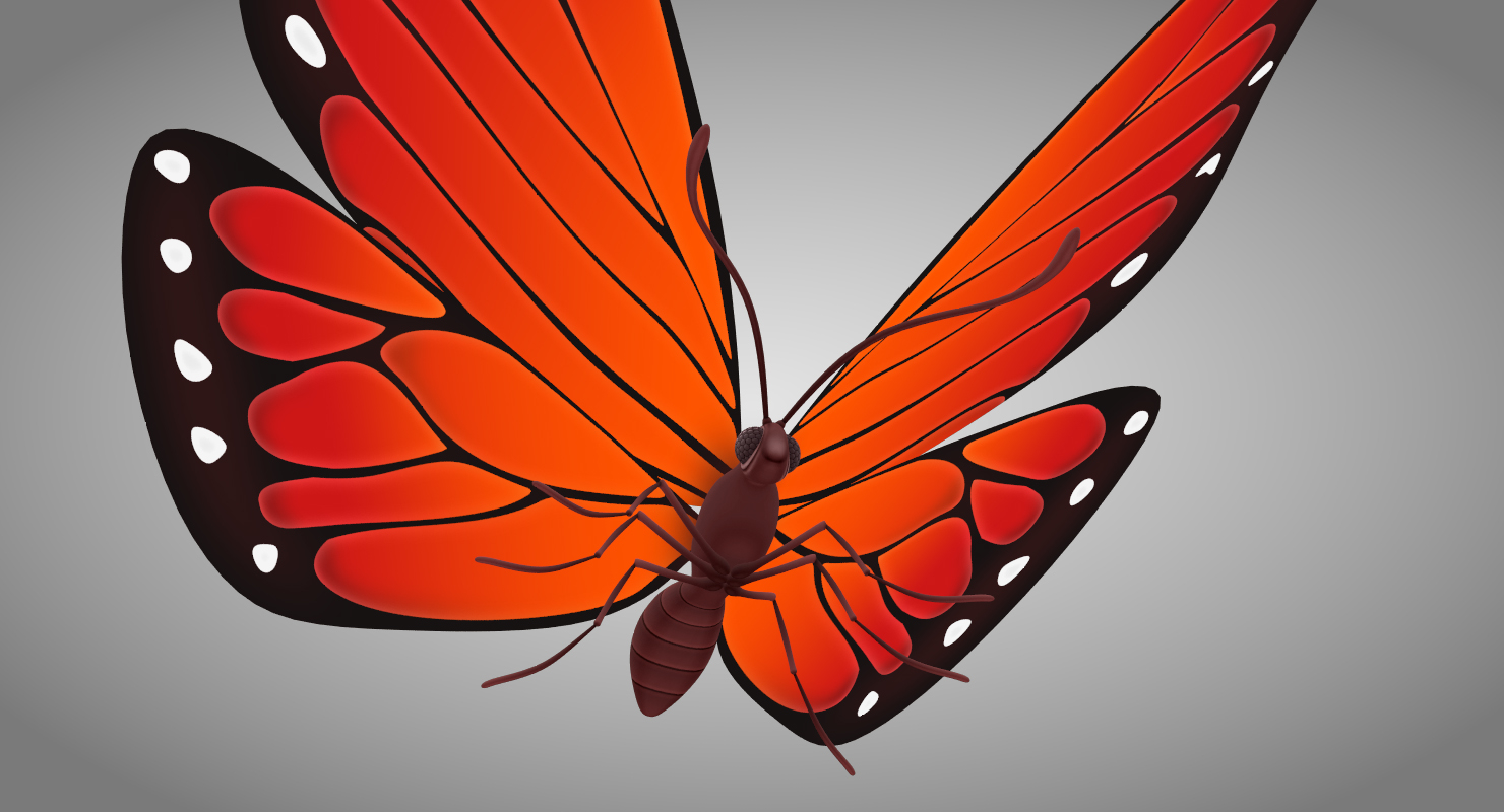 beautiful butterfly cartoon 3d max