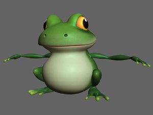3d cartoon frog