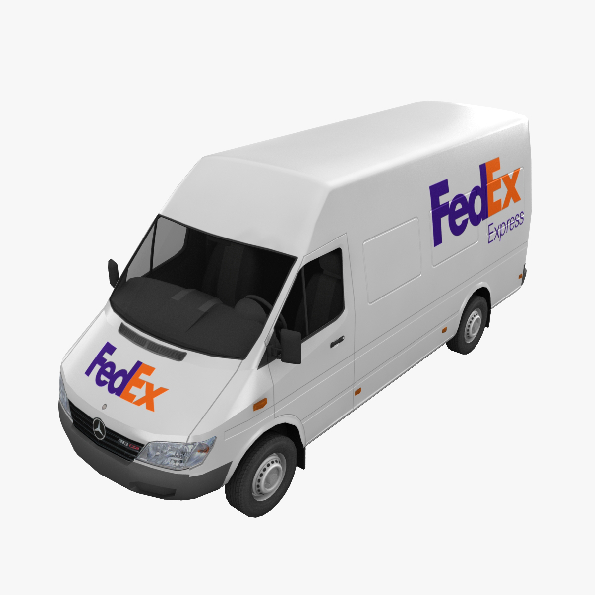 mercedes sprinter fedex 3d 3ds