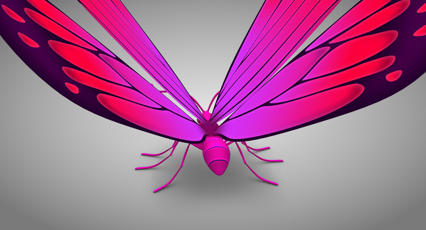 beautiful butterfly cartoon 3d max