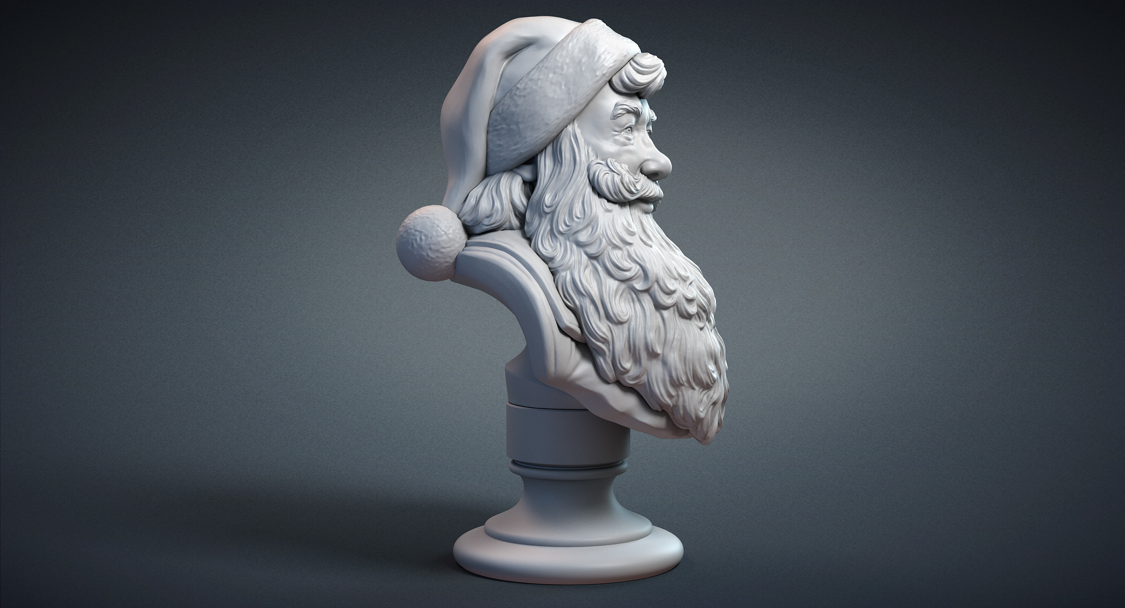 santa claus bust sculpture obj