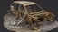 3d model old burnt car