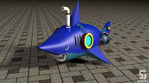 3d modeled shark submerge 3