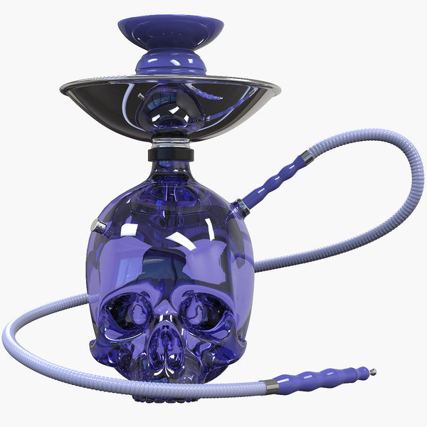 3d model hookah chicha glassskull