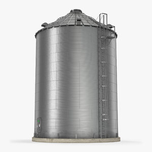 farm grain storage bin 3d model
