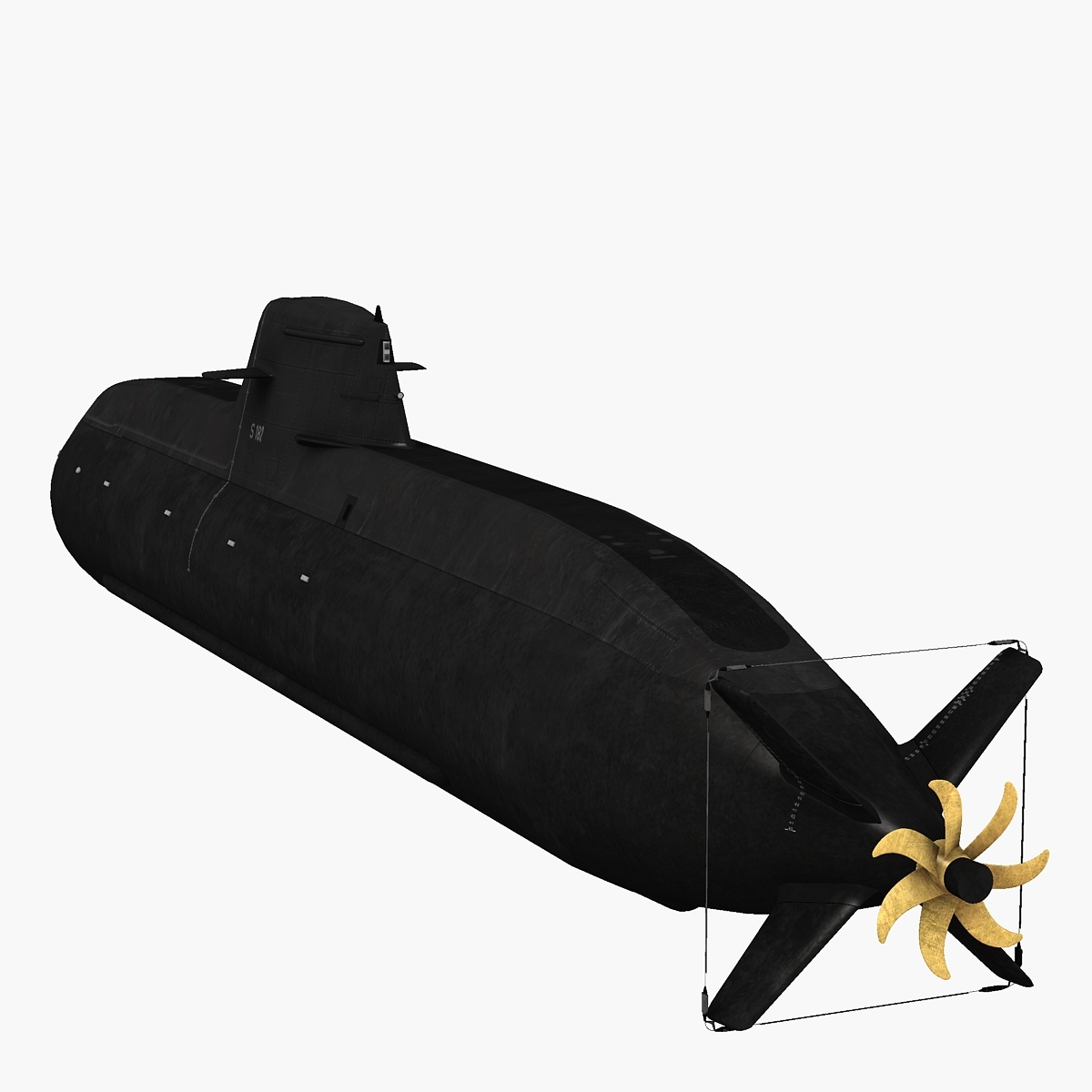 3d model german type 212 submarine