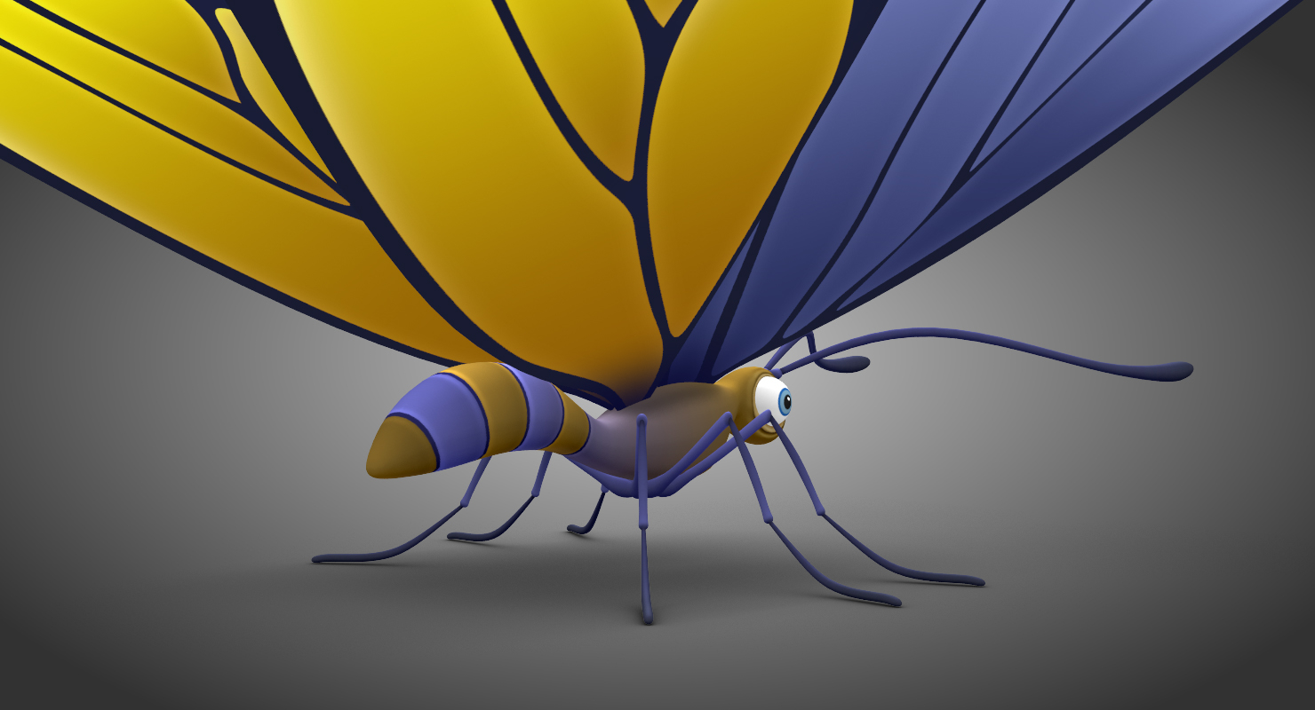 蝴蝶和完全可定制的纹理3d模型