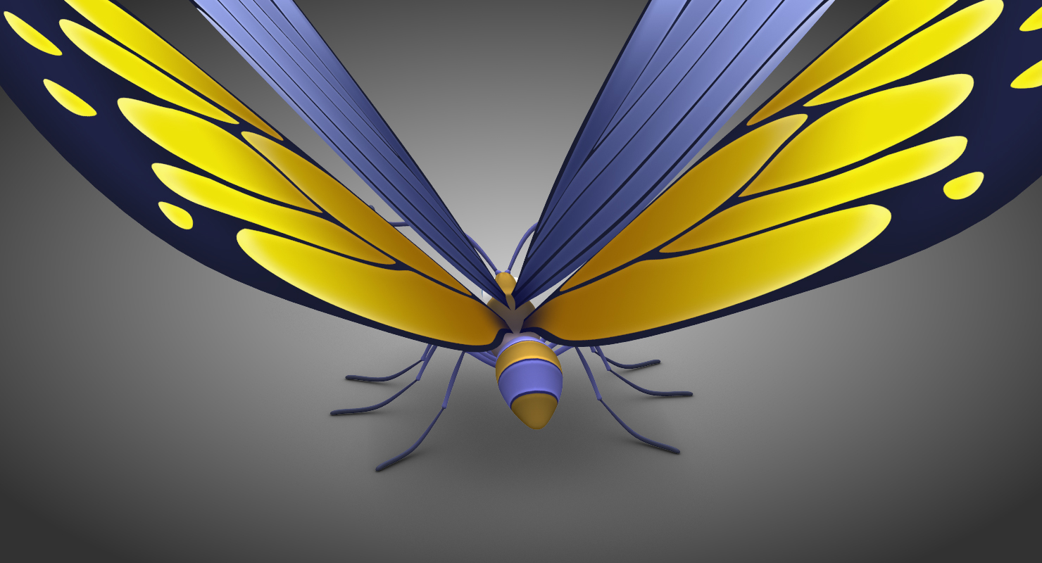 蝴蝶和完全可定制的纹理3d模型