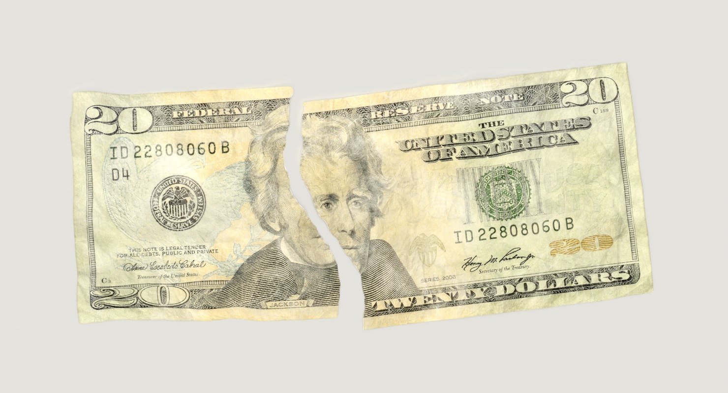 20 dollar bill torn max