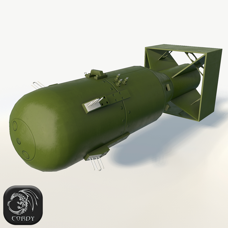 3D модель Ядерная бомба Маленький мальчик низкополигональная ...