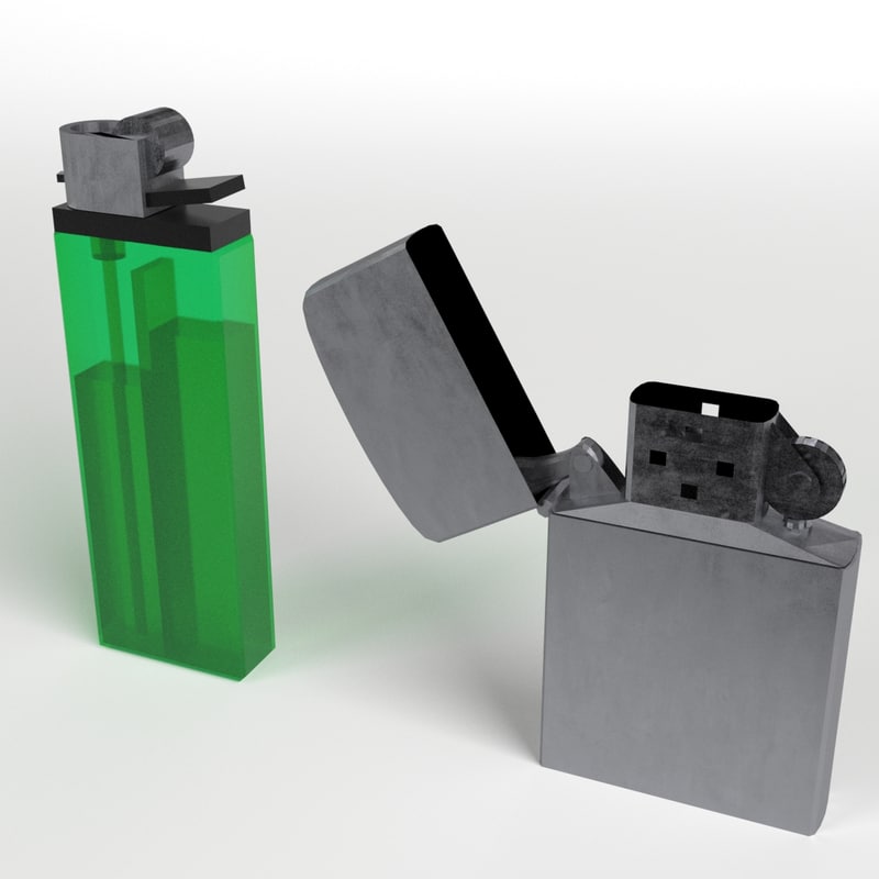 3d model disposable zippo lighters