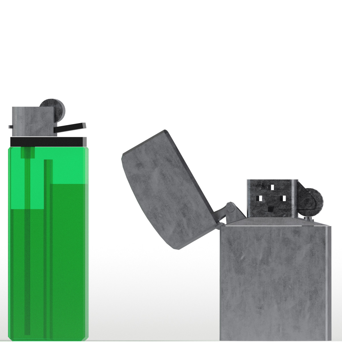 3d model disposable zippo lighters