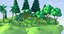 3d model style forest animation trees plants