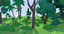 3d model style forest animation trees plants