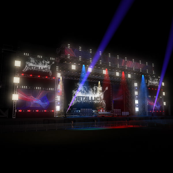 3d model mega live stage set