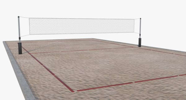 volleyball court 3d obj
