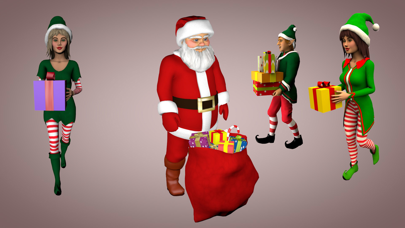 Christmas pack. Санта Клаус 3d модель лего. Модели Xmas Block. Новогодние 3д модели.