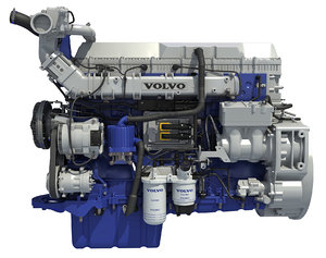 2017 powertrain d13 engine 3d model