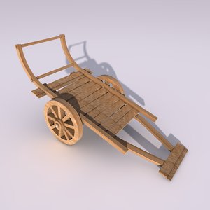 3ds wooden wagon cart chariot