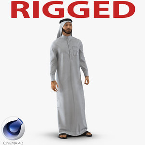 arab man rigged 3d c4d