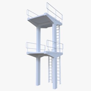 3d diving tower model