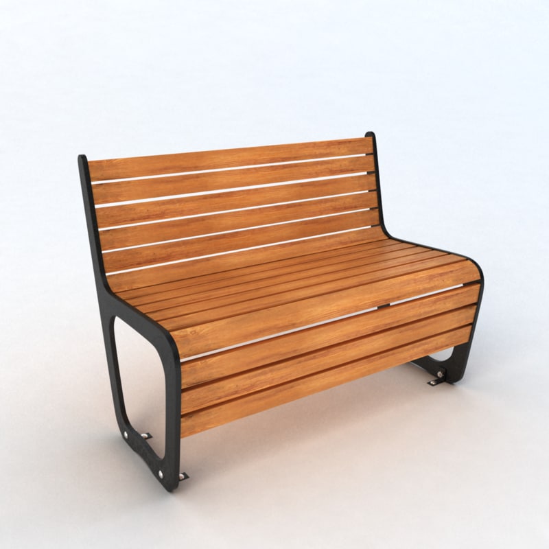 Modern Park Bench 2 Model