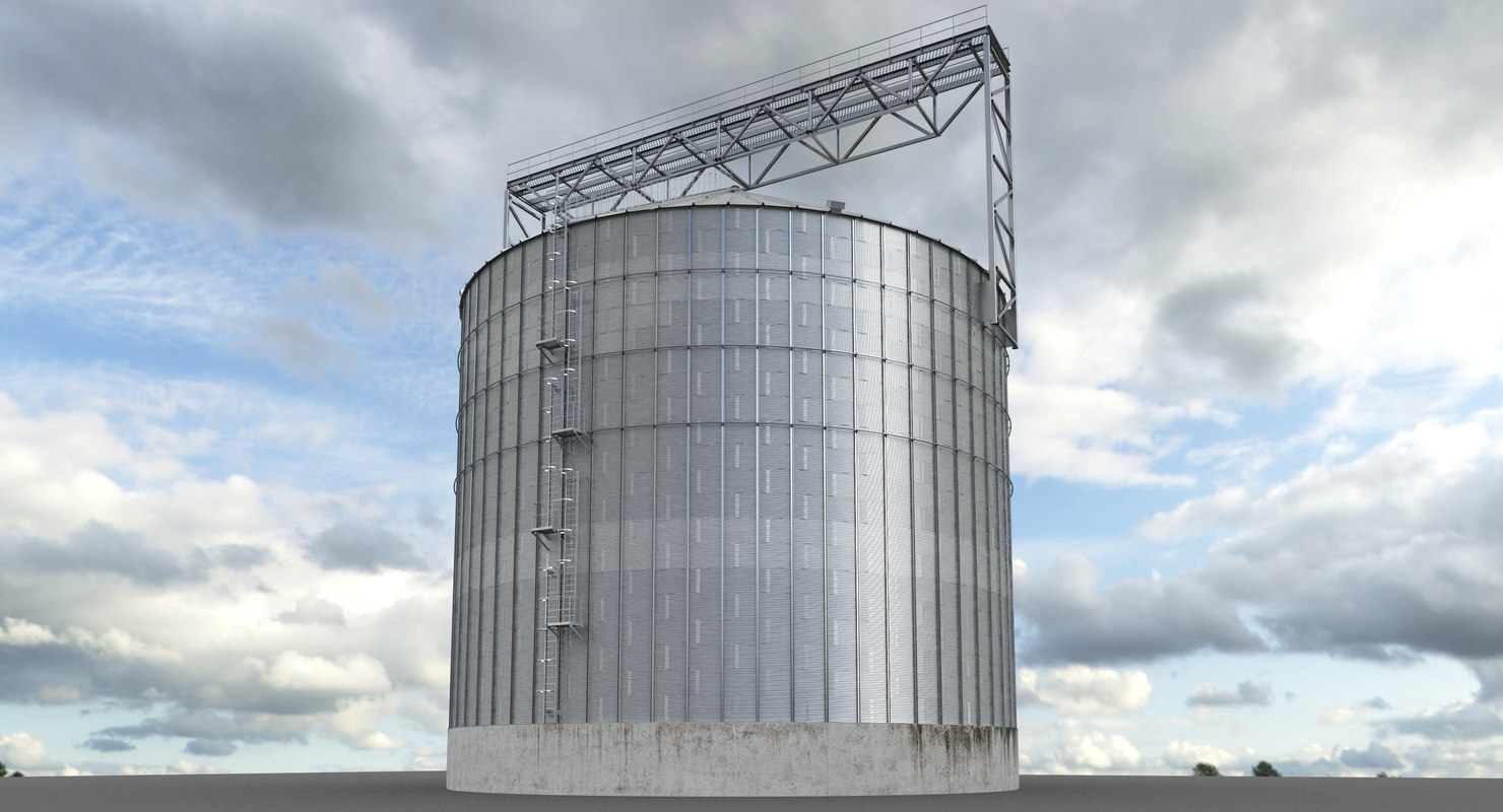 3d model silo grain
