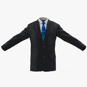 double buttons business jacket 3d model