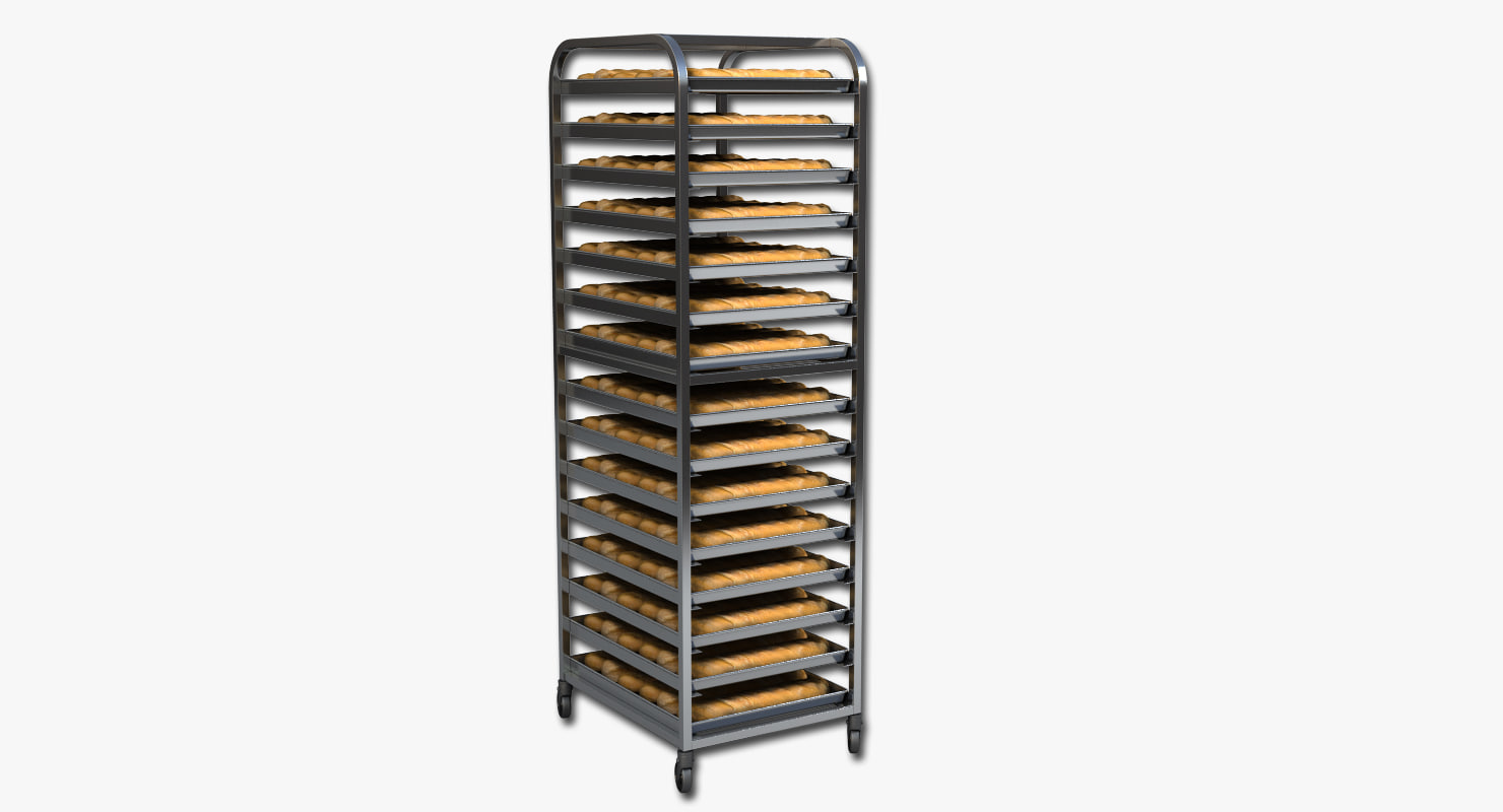 3d obj commercial bread rack