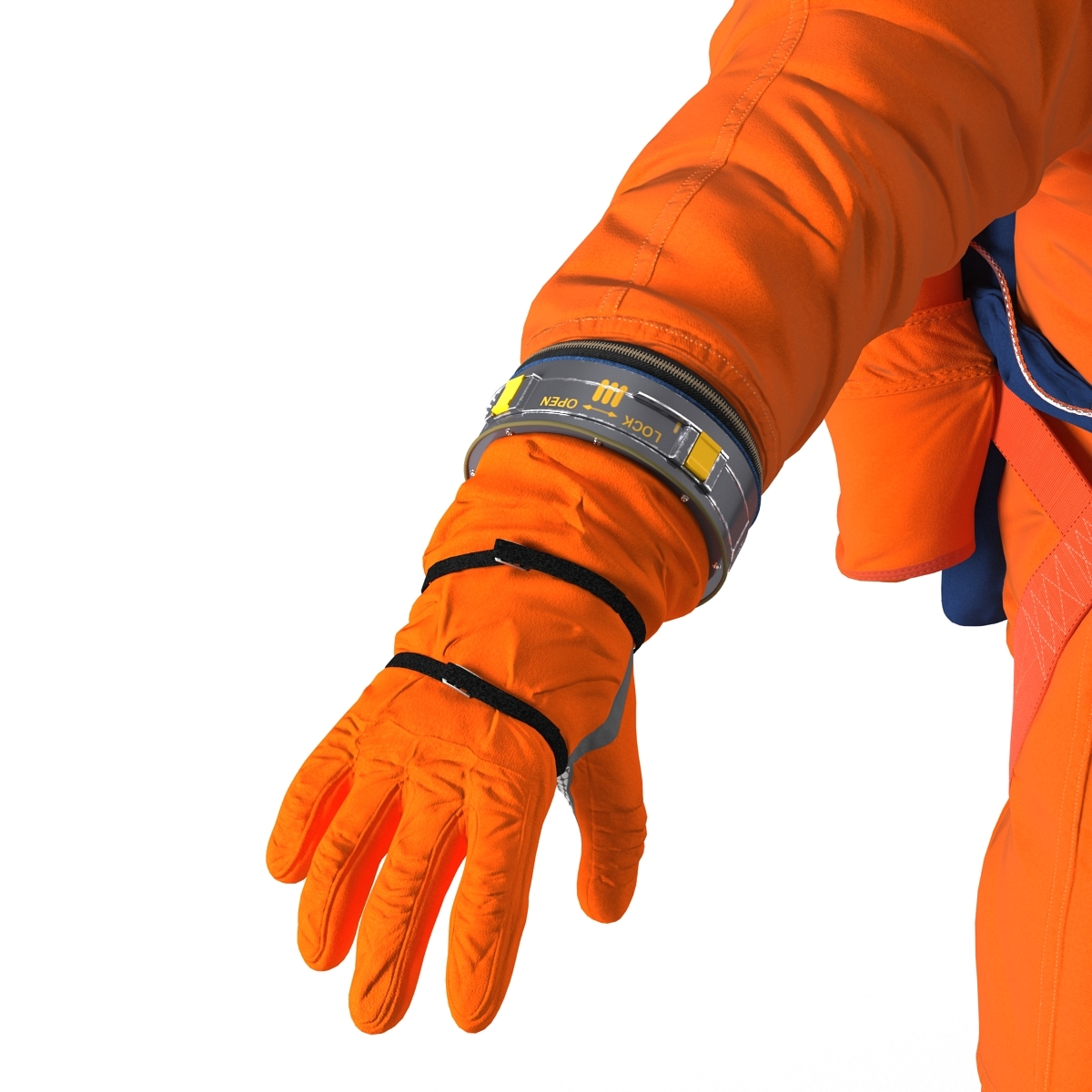 us astronaut wearing advanced crew escape suit ace