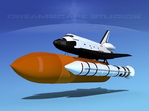 3d launch space shuttle model