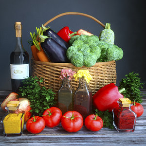 vegetables basket 3d model
