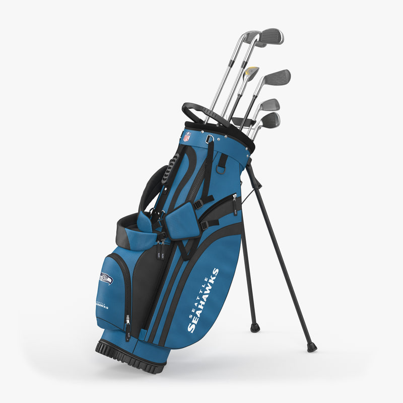  golf  bag  seahawks clubs 3d  model 