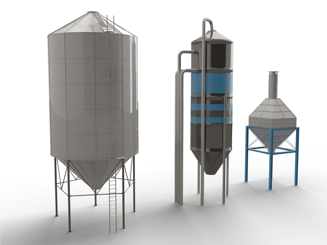 3d Model Silo Set