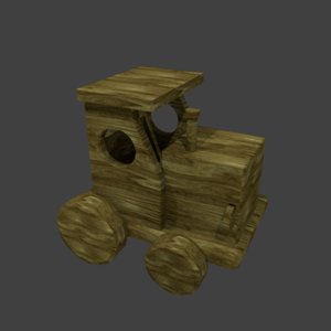 wood train toy 3ds
