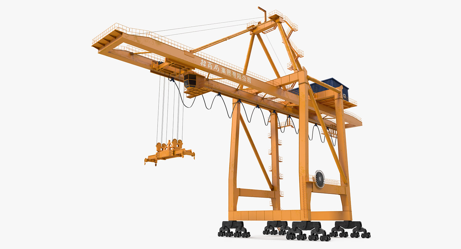 3d model container handling gantry crane
