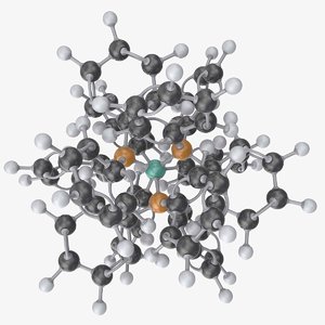 3d tetrakis palladium 0 molecule model
