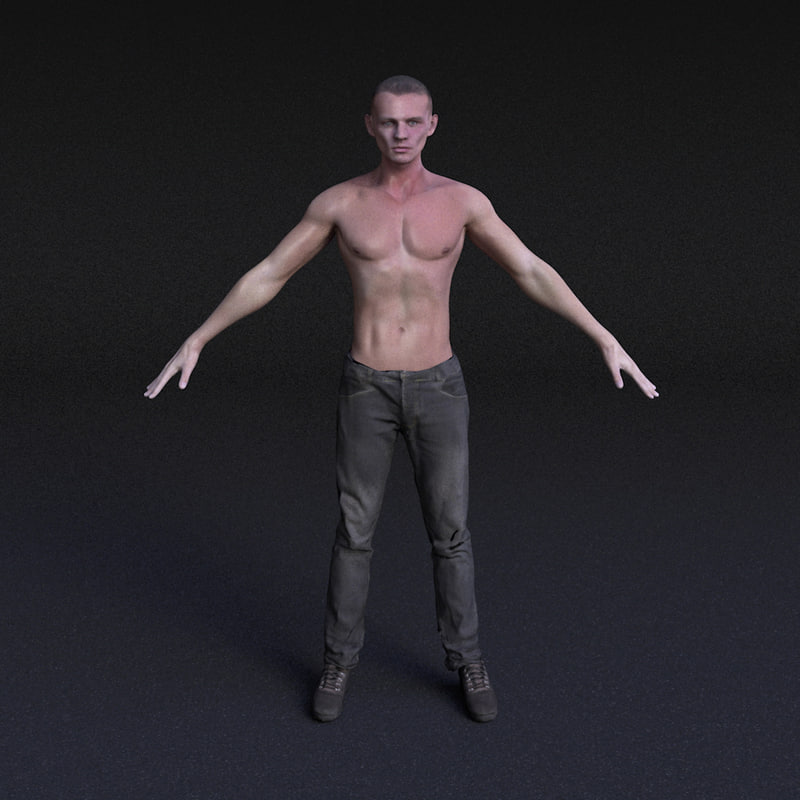 3d model character male rigged