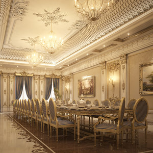 3d model realistic luxury dining room