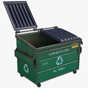 3d model of recycling dumpster